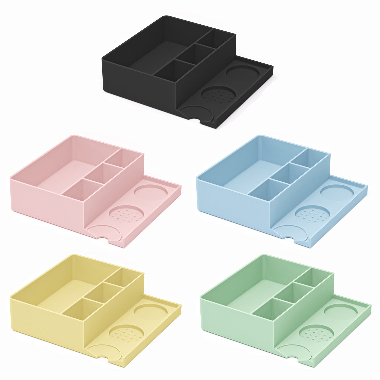 Cross-border household coffee grounds bucket powder residue storage bucket silicone powder pressing seat coffee bar storage box powder pressing set