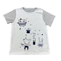 Infant & toddler striped short-sleeve t-shirt with magic fox & owl cartoon print - breathable, 100% cotton crew neck top