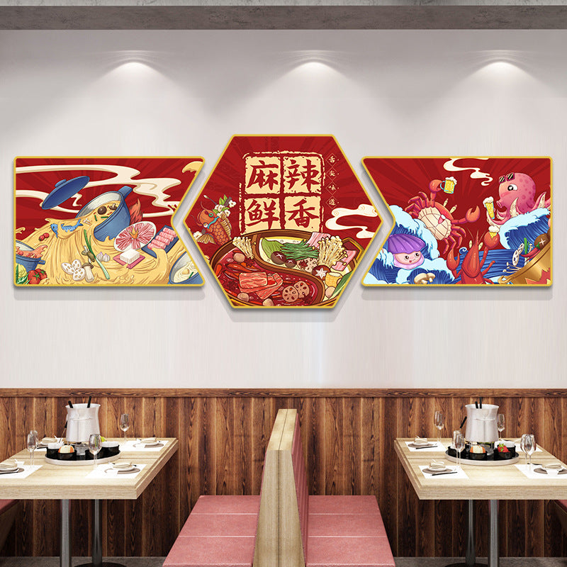 Guochao Hot Pot Restaurant Decorative Painting Peking Opera Huadan Hotel Hanging Painting Mala Skewers Hot Pot Restaurant Box Background Wall Mural