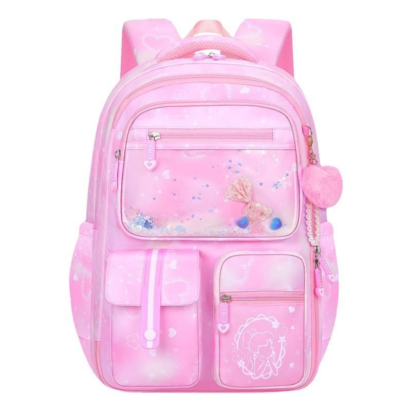 New primary school schoolbag refrigerator large capacity children's schoolbag female 1-3-6 grade burden reduction backpack female