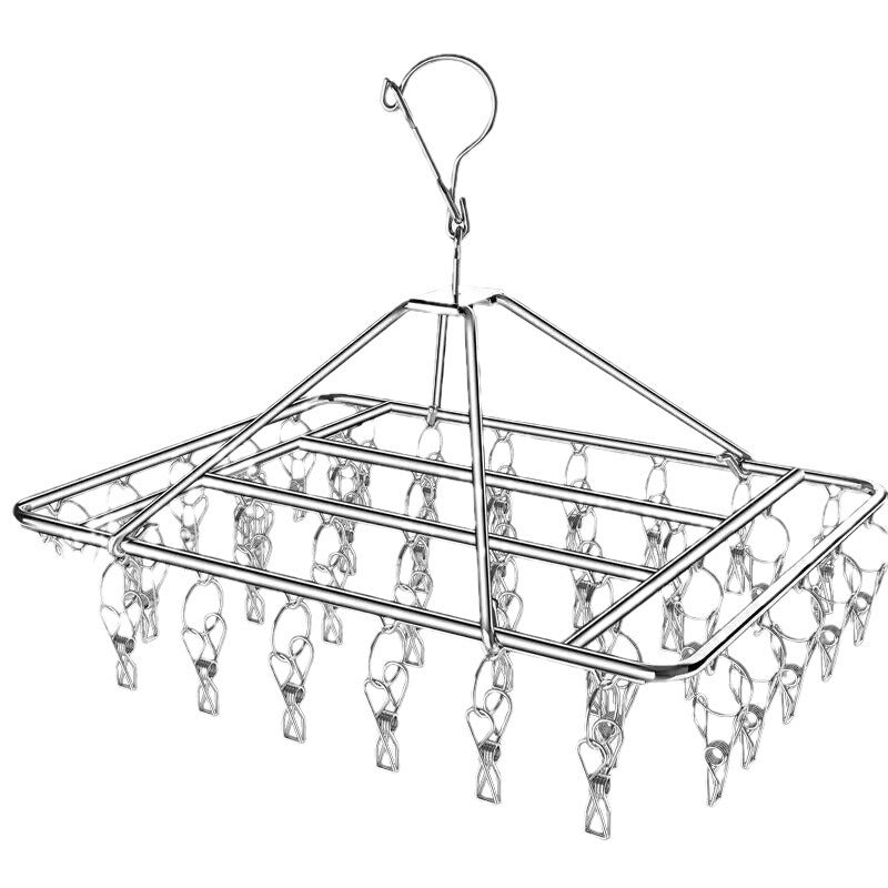 Stainless steel clothes drying rack with multiple clips intimates rack clothes drying rack balcony sock drying rack sock drying artifact sock clip