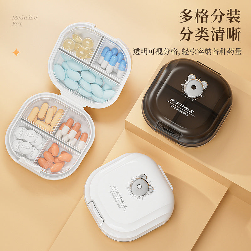 Medicine box sub-packing box portable seven days a week tablet sealed box moisture-proof medicine storage box mini medicine box