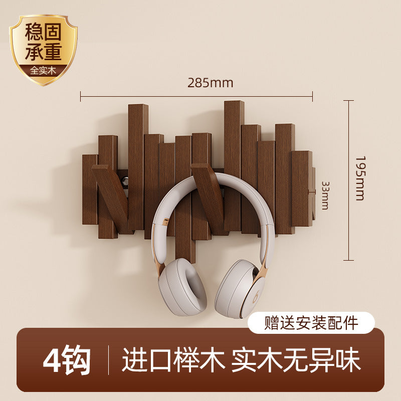 Solid wood piano key hanging hanger, entrance wall hanging, no punching, strong and durable storage, hanging bag, coat rack
