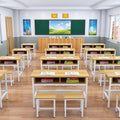 Double-layer tutoring tutoring single double three-person conference table student desk and chair training table with drawer