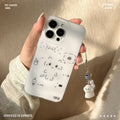 Women's apple 17 phone case - cute line art kitten iphone 16 pro max puppy charm protective cover
