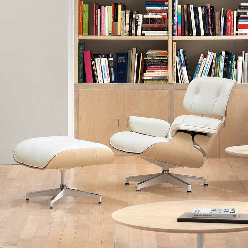 Eames single sofa lounge chair creative designer hotel genuine leather balcony lazy chair living room study sofa chair