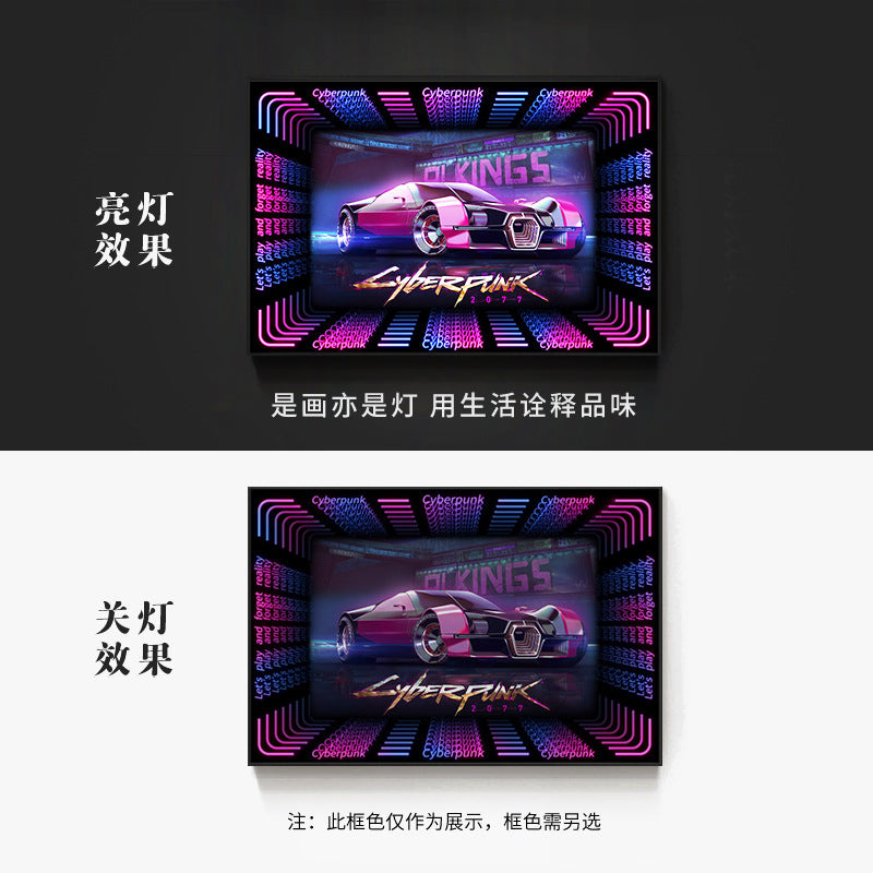 KTV box, private room, luminous hanging paintings, bar, pub, wall decoration painting, e-sports room, cyberpunk style mural