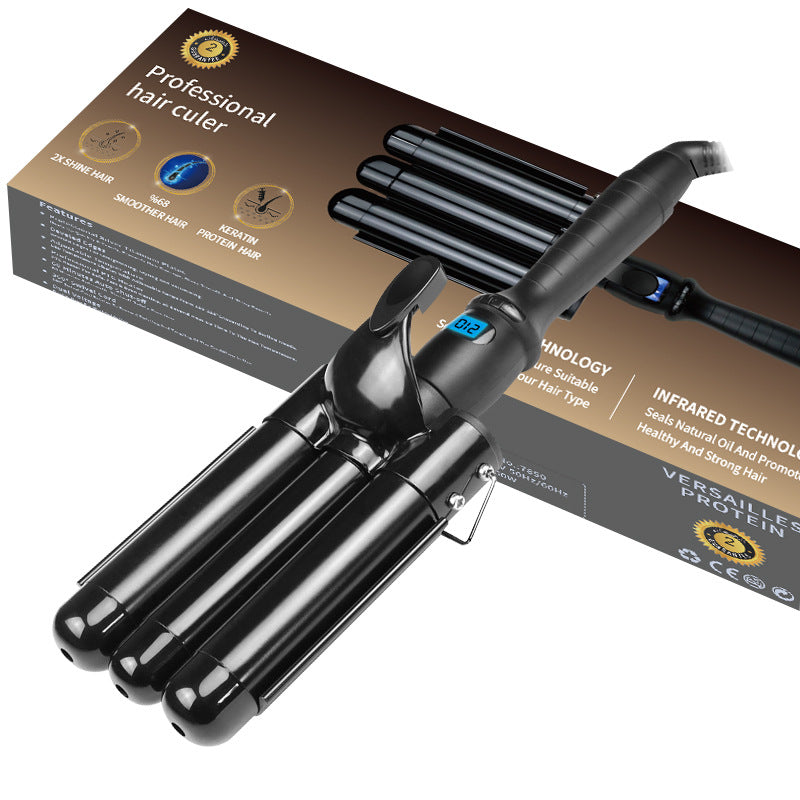 Cross-border egg roll head curling iron 32mm large wave electric negative ion does not hurt hair care water ripple curling iron