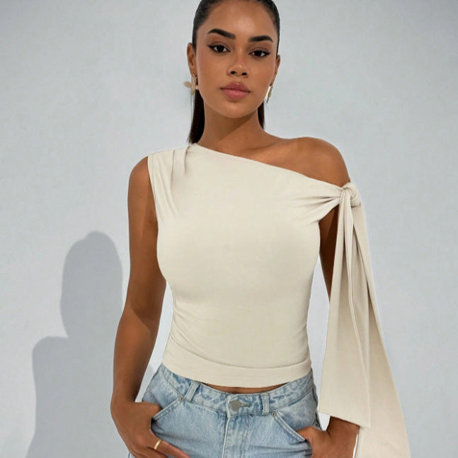 summer new arrivals: european and american fashion street style slim-fit tie-up sleeveless top for women