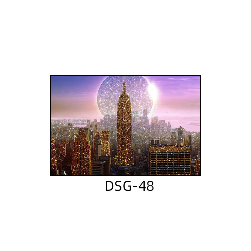 Modern light luxury decorative painting flash diamond figure art clothing store fashion hanging painting bedroom living room paris architecture mural