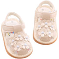 Baby girl sandals, princess style, girls' shoes, summer collection, infant first walkers, floral closed-toe shoes, elegant leather shoes
