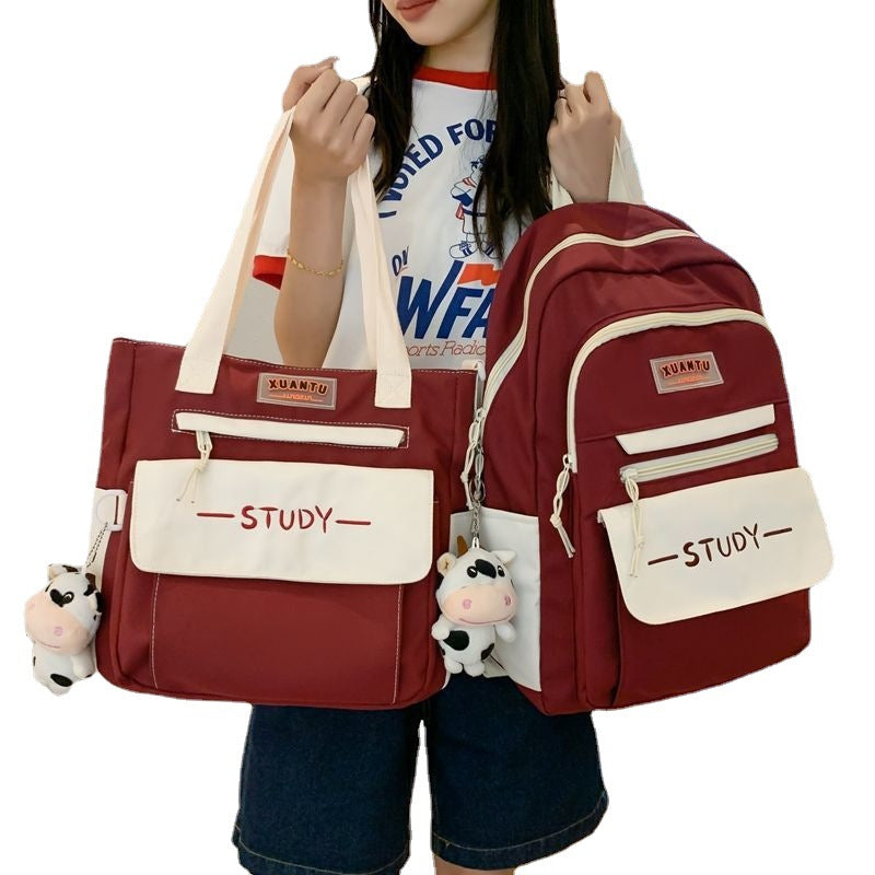 School bag wholesale children's high school junior high school primary school students grades one, two, three to six ultra-light weight reduction backpack women's multi-capacity