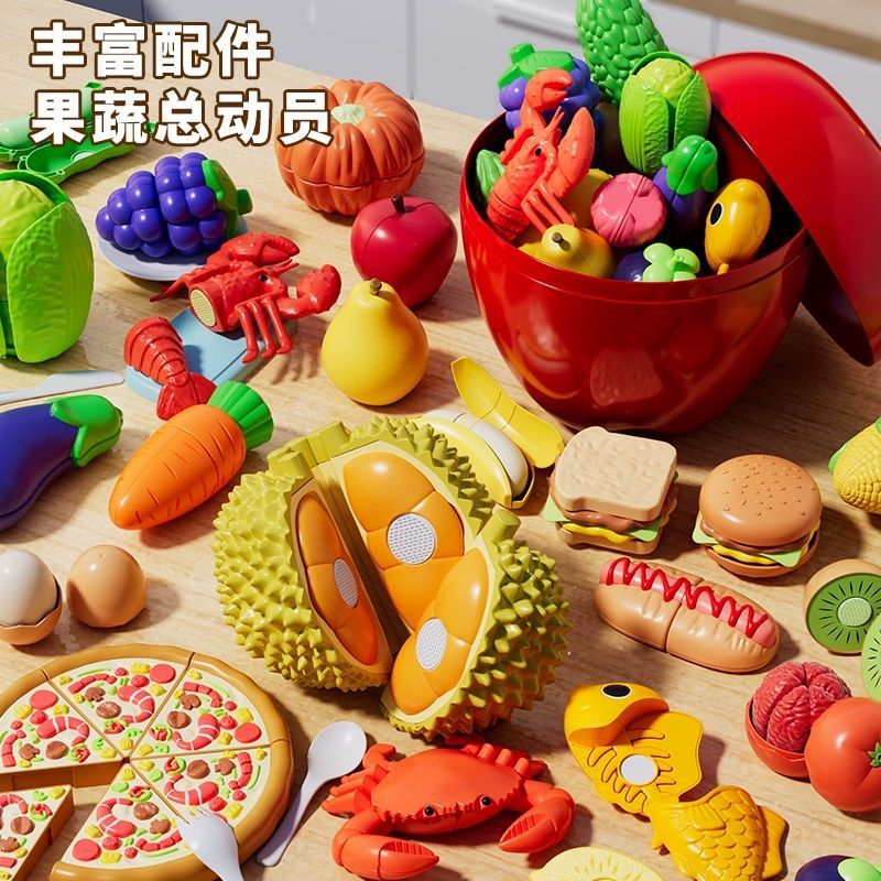 Kids' fruit cutting playset - peel, slice, and chew! early education toy for babies - realistic simulation to enhance cognitive skills