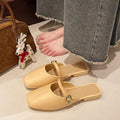 Baotou slippers women's non-slip sandals outwear office lazy one-leg half slippers breathable k-style flats