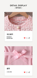 girl pink suit small fragrant outwear vest lapel long skirt bows belt kids skirt dress