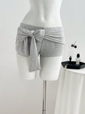 E2 - in stock - 95285#  us & europe hot girl low-rise striped bow casual summer women's shorts