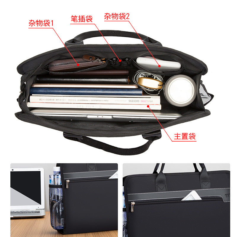 Self-Youxin Briefcase Custom Document Bag Men's Business Oxford Cloth Briefcase Women's Tote Bag Conference Bag