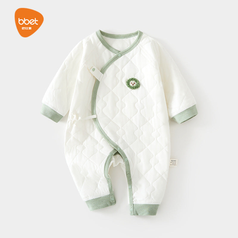 Babibele quilted romper - lightweight cotton bodysuit for newborns, seamless design, pure cotton butterfly romper, crawling suit, infant and toddler clothing