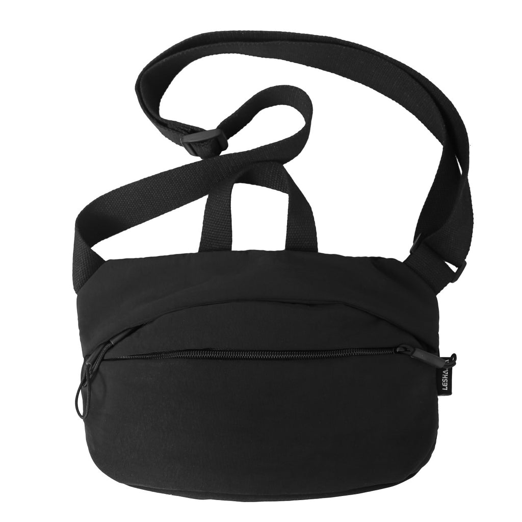 Satchel Women's Casual Hong Kong Style Shoulder Bag Nylon Cloth 2024 Autumn Breast Bag Handbag Textured Waterproof Student Crossbody Bag