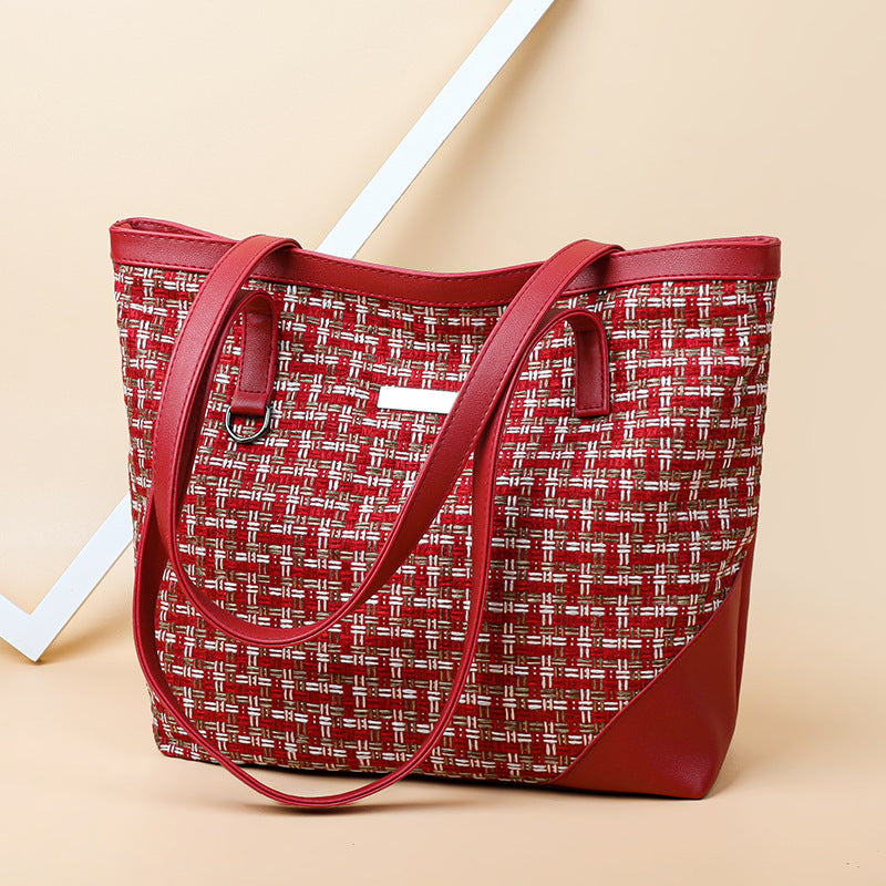 2023 new women's shoulder bag fashion handbag simple versatile large capacity mommy bag dropshipping available