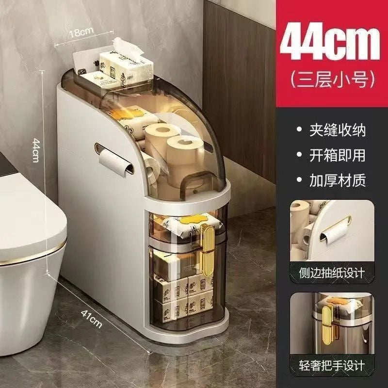 Bathroom slit storage cabinet drawer type toilet narrow slit storage cabinet plastic bathroom slit cabinet ultra-narrow narrow side cabinet
