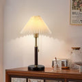 French medieval atmosphere fabric american living room bedroom bedside table study solid wood lamp retro nostalgic decorative table lamp