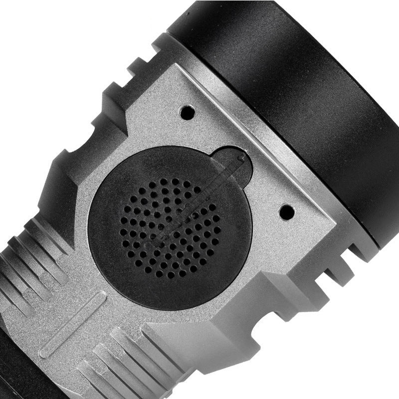 Cross-border new safety hammer flashlight Type-C charging with side light red and blue flashing alarm aluminum alloy flashlight