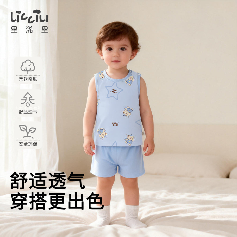 Baby summer tops vest camisole boys and girls pure cotton sleeveless t-shirt boys kids summer thin summer clothes