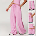 Amazon's new arrivalfashion brushed drape wide-leg loosecasual pants sports fitness elastic drawstring tie backpants