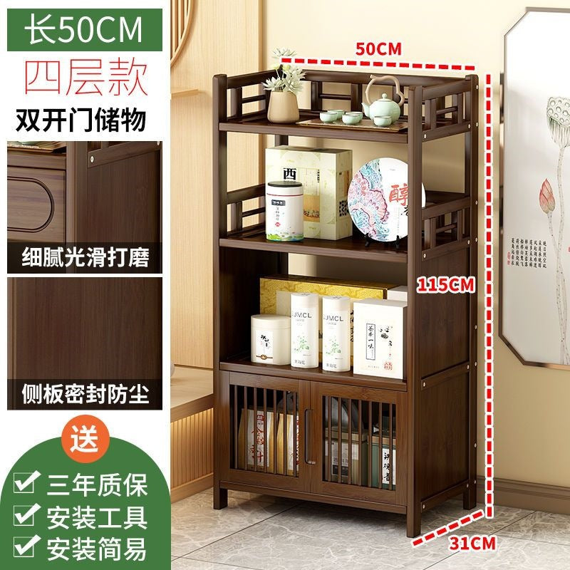 Tea cabinet, tea set, storage rack, new chinoiserie tea rack, living room tea storage cabinet, sofa side cabinet, side table, corner table for home use