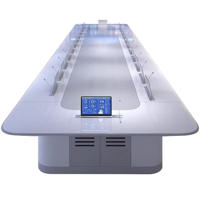 Painted conference table, intelligent adjustable paperless office table, large multi-functional bar table, conference room table and chair combination