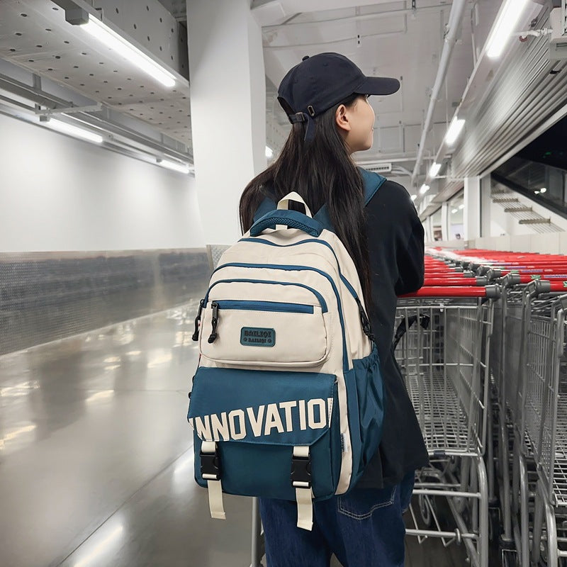 Backpack air cushion shoulder strap support pad schoolbag junior high school student schoolbag casual travel multifunctional compartment schoolbag