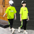 Boys' summer outfit set:  new arrival - stylish korean design for older boys, trendy short-sleeve set for boys
