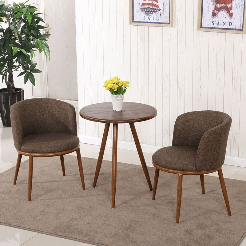 Nordic faux solid wood dining table and chair set - modern minimalist, small apartment friendly, creative casual round table with milk tea shop chairs