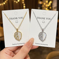 easiest for matchstylishbest selling micro-embedded white shell leaf necklace for women, simple fashionelegantpopular clavicle chain jewelry