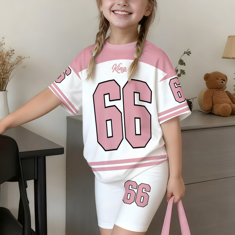 wholesale girls' short-sleeve and shorts sets, fashionable spring, summer, and autumn outfits for girls