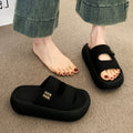 Thick solevelcro sandals and slippers for women summeroutwear2026 new arrivaleasiest for matchslimming look one-line slippers casual sandals