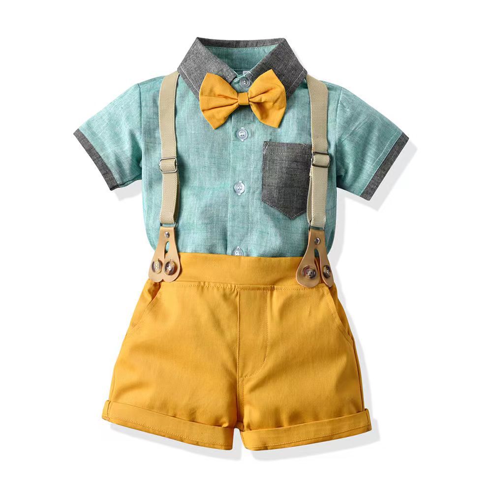 Boys' formal suit set: summer shirt and overalls. boys' performance costume - direct from the manufacturer, dropshipping available