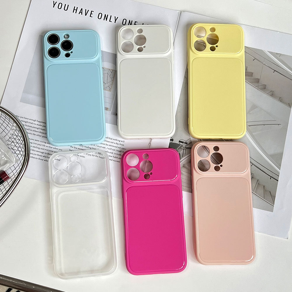 Suitable for apple 17 mobile phone case soft color large window glossy simple macaron all-inclusive iphone18 anti-fall case 12