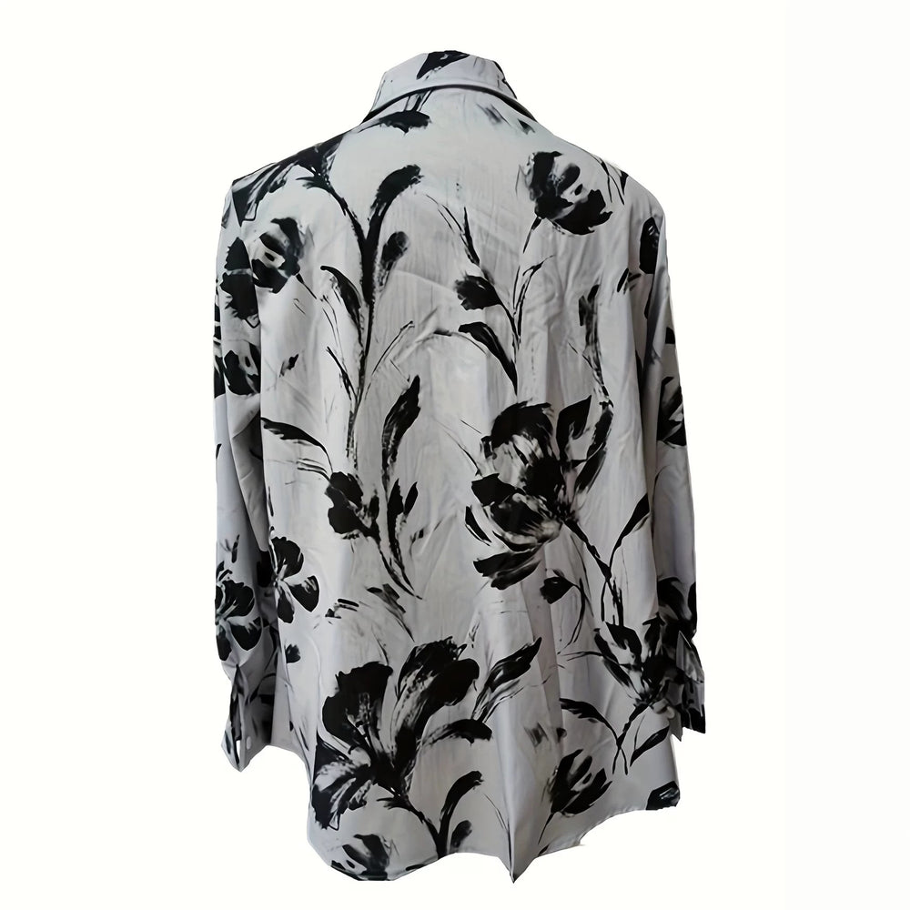 wholesale women's long-sleeved shirts, trendy all-season shirts with popular cross-border print designs, dropshipping available