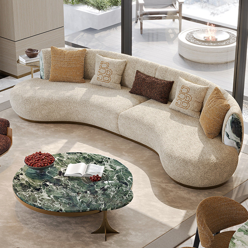 best-selling fabric sofa wholesale, italian-inspired light luxury villa large apartment living room sofa, designer curved sofa
