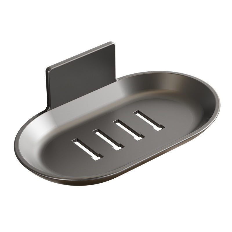 No punching soap box Wall-mounted toilet Space aluminum does not accumulate drain Household bathroom Storage soap rack