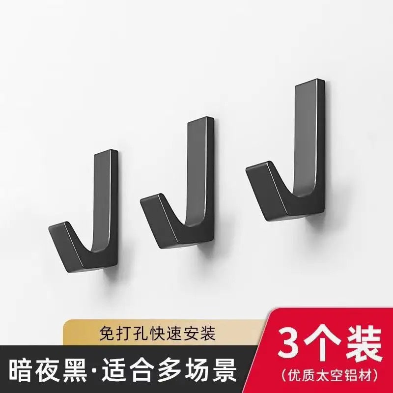 Space aluminum door rear hook strong adhesive load-bearing coat hook no punching adhesive hook coat hook wall-mounted wall coat hook