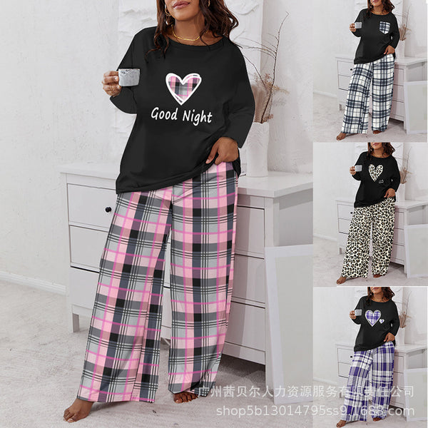 LPU2092CA7 series plaid printing home leisure set two-piece set