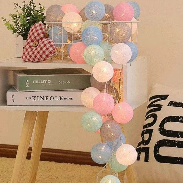 LED lanterns  network red light cotton thread ball light room bedroom decoration ins birthday holiday light small light string
