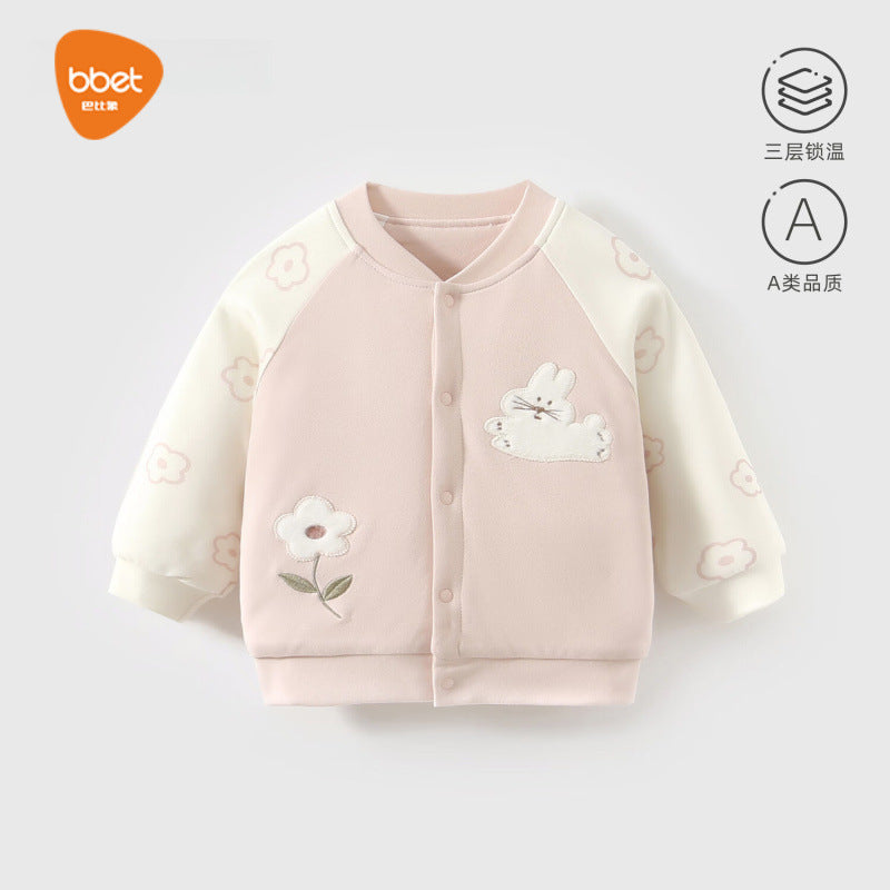 Babibele kids' clothes - baby stand collar padded warm outerwear - infant autumn clothing - newborn sweatshirt