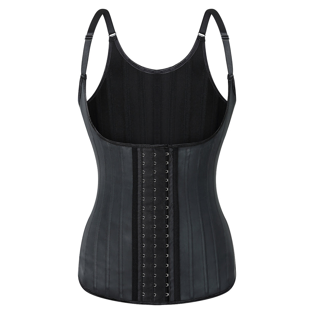 Sports shaping latex bodysuit - tightening tummy control corset - waist cinching shapewear tank top - workout shaping