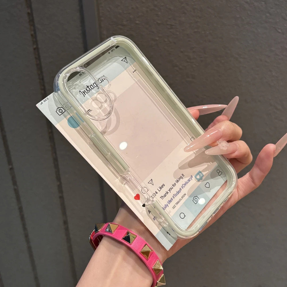 Suitable for iphone17promax acrylic transparent mobile phone case apple 16 colorful two-in-one mobile phone protective case