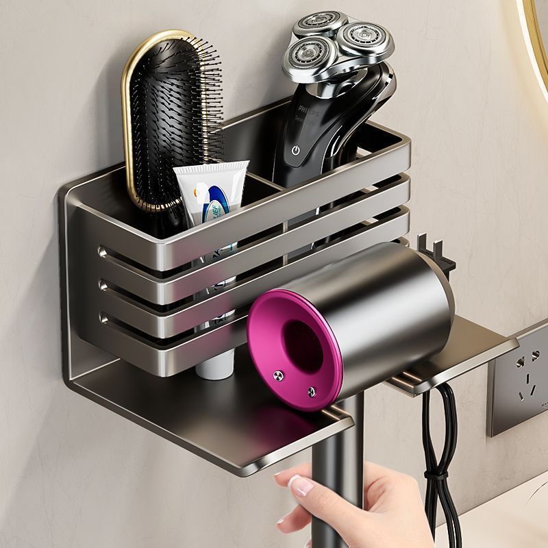 Hole-free hair dryer rack, bathroom hair dryer pendant, toilet hair dryer bracket, bathroom comb storage rack
