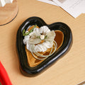 Instagram-worthy photo prop tray, heart-shaped personalized jewelry storage dish, electroplated glossy high-end jewelry display plate
